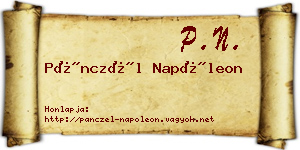Pánczél Napóleon névjegykártya